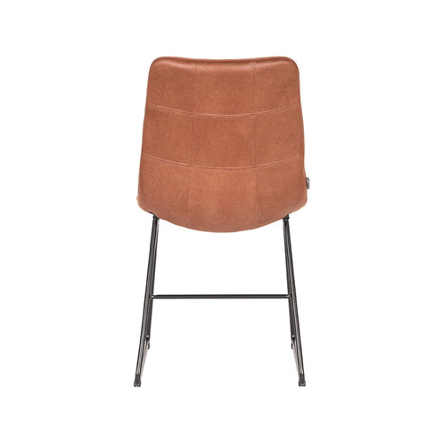 Label51 Eetkamerstoel Slim - Cognac - Zithoogte 49cm - Set van 2