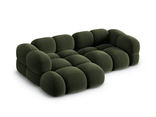 Cosmopolitan Design linker hoekbank Loretto 3-zits, flueel groente - 147x250x68cm