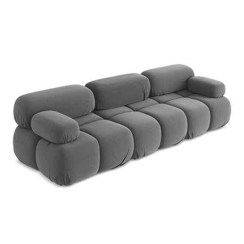LaMiaSofa 3-zits bank Sanremo - velours - staal - 285x96x70