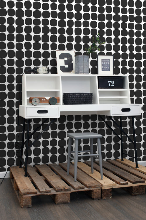 ESTAhome behang grafisch motief zwart wit - 53 cm x 10.05 m - 139090 - vtwonen shop