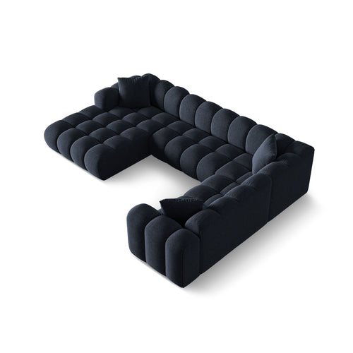 Cosmopolitan Design - Panoramische hoekbank rechts Treno 4-zits, chenille marineblauw - 240x330x70cm