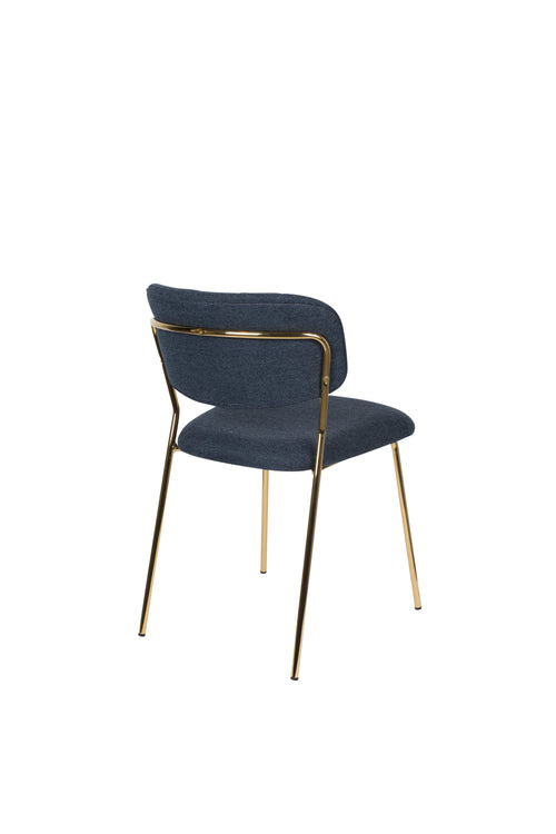 Housecraft Living Jolien Eetkamerstoelen Goud/ Donkerblauw - Set van 2 - vtwonen shop