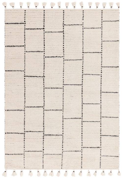 Vloerkleed Easy Living Nepal Boho Cream/Black Tile Rug 120x170 cm - vtwonen shop