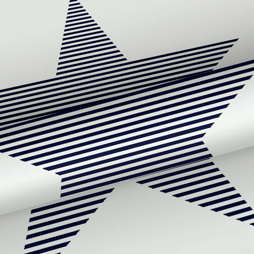 Walls4You behang grote ster donkerblauw - 53 cm x 10.05 m - 935287