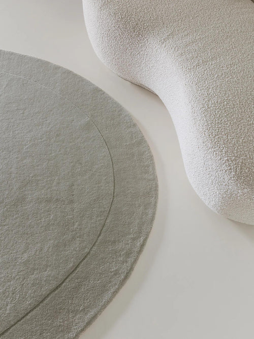 benuta wollen vloerkleed Shape - grijs - ø 200 cm