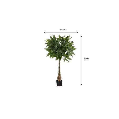 Mica Decorations Pachira Kunstplant - H80 x Ø60 cm - Groen