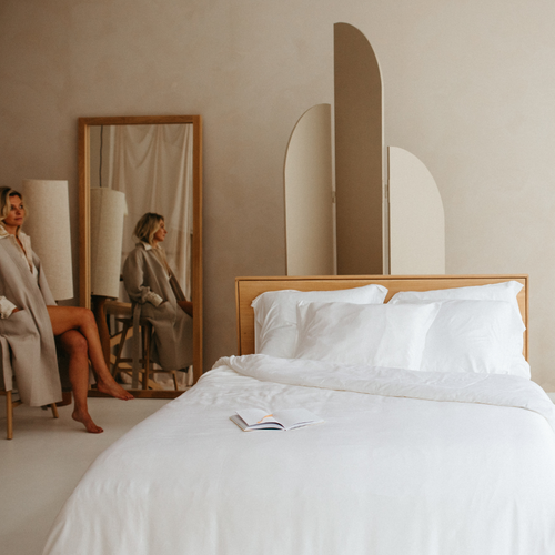 Coco & Cici - Bamboe Dekbedovertrek 140 x 220 cm - 1 Persoons Beddengoed - Wit - 1 Kussensloop (60x70) - 100% Eco Bamboe - vtwonen shop