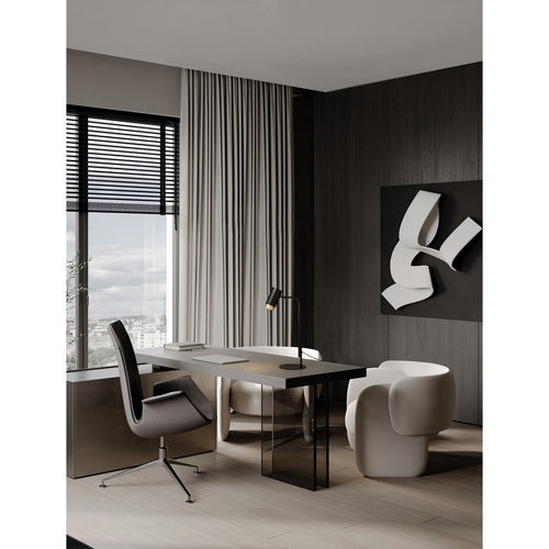 Nova Luce NESSI Bureaulamp Sandy Black, gouden LED GU10 1x10W