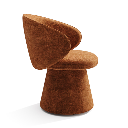 Sia Home - Eetkamerstoelen FLARE - Fluweel met structuur - Terracotta - 54cm - vtwonen shop