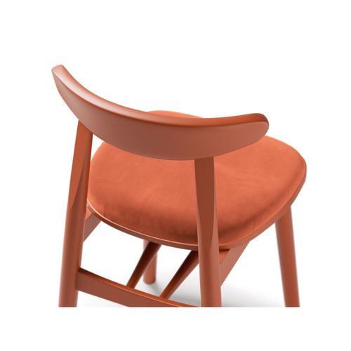 Set van 2 stoelen Bony flueel koraal - 47x42x80cm