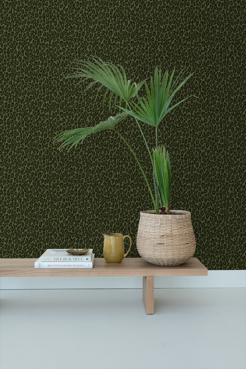 ESTAhome behang panterprint donkergroen - 53 cm x 10.05 m - 139153