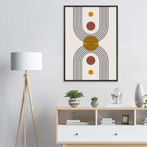 Artfulprints Poster met Lijst Boho – Solar form   - 70x100 cm - Meerkleurig