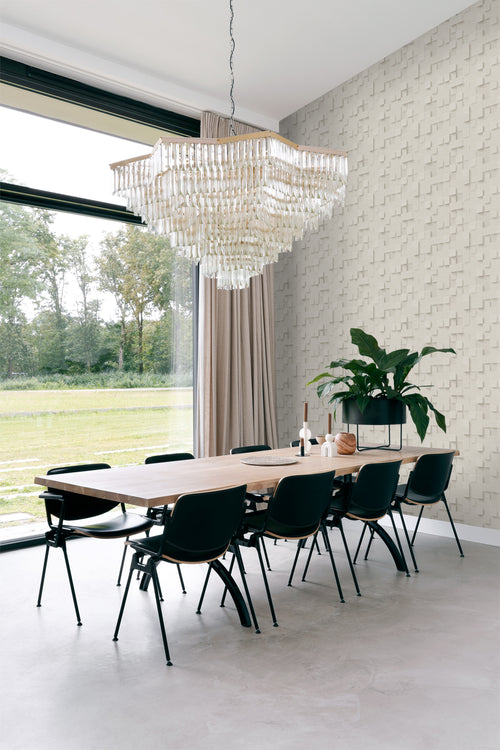 Origin Wallcoverings behang 3D kubussen lichtbeige - 50 x 900 cm - 347896 - vtwonen shop