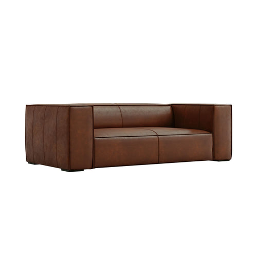 Cosmopolitan Design - Bank Turin 2-zits, echt leer bruin - 100x212x68cm