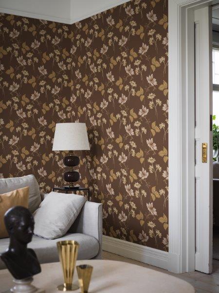 Borastapeter behang bloemen bruin - 53 cm x 10.05 m - 660837 - vtwonen shop