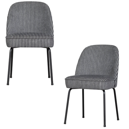 BePureHome eetkamerstoelen Vogue - Polyester - Zwart/Grjis - Set van 2 - vtwonen shop