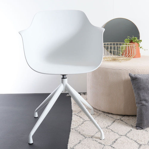 Nolon Nola-Puk Draaibare Eetkamerstoelen Wit - Wit Onderstel - 2x - vtwonen shop