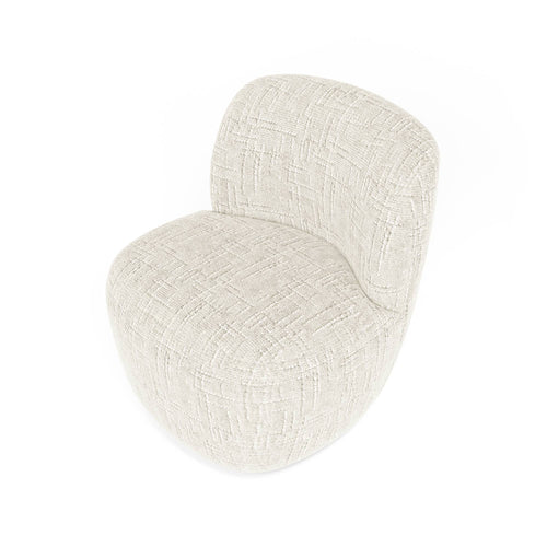 Premium Interiors - Draaibare fauteuil COMI - fluweel weefsel crème 65cm