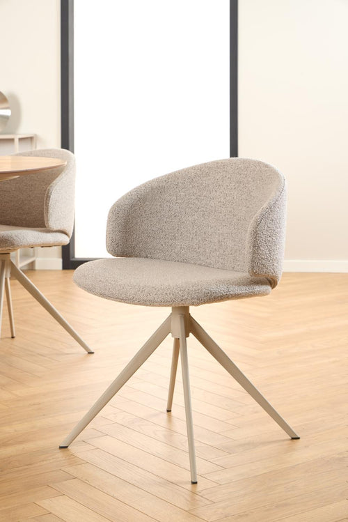 Rebellenclub Eetkamerstoel Malawi - Beige met beige frame