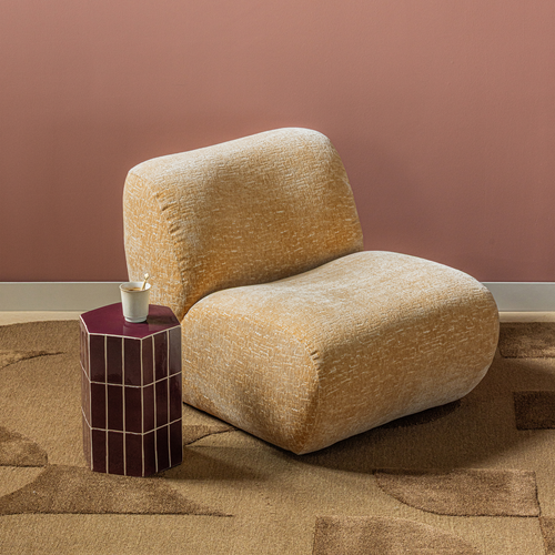 WOOOD fauteuil craquelé Nomu - Velvet - Lichtgeel - 74x76x92