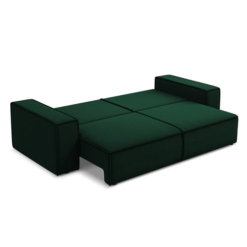 LaMiaSofa 3-zits slaapbank Livorno - velours - flessengroen - 255x105x85
