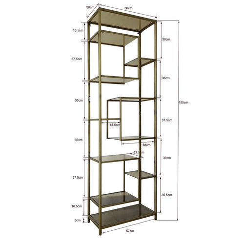 Kare Design Bookshelf Loft 195x60cm Goud