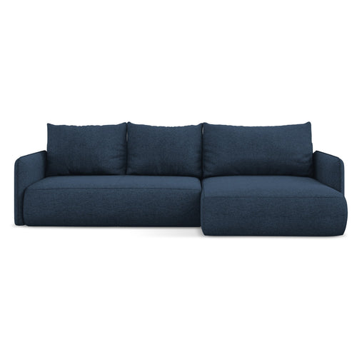 LaMiaSofa hoekbank rechts Palermo - chenille stof - koningsblauw - 240x148x86