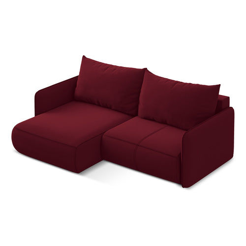 LaMiaSofa hoekbank links Palermo - velours - bourgondië - 207x148x86