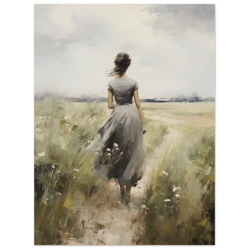Artfulprints  Woman in flowerfield   poster 30x40 cm - vtwonen shop