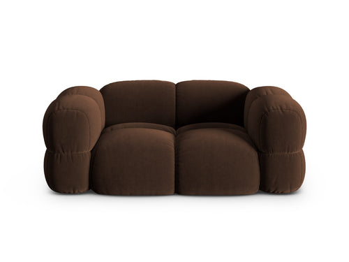 Cosmopolitan Design Bank Loretto 2-zits, flueel chocolade - 100x180x68cm