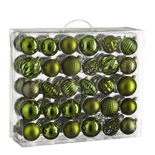 House of Seasons Kerstballen Set - 60 Stuks - Ø7 cm - Onbreekbaar - Donkergroen