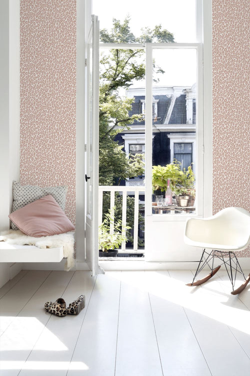 ESTAhome behang panterprint perzik roze - 53 cm x 10.05 m - 128821