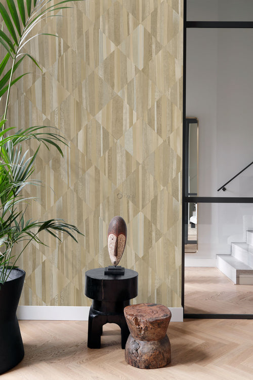 Origin Wallcoverings fotobehang 3D-houtmotief beige - 1,5 x 2,79 m - 357296 - vtwonen shop