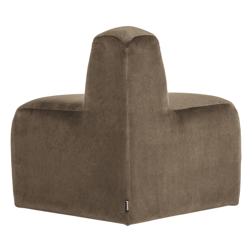 WOOOD eetbank hoek rond rugleuning Mojo - Velvet - Taupe - 83x73x73
