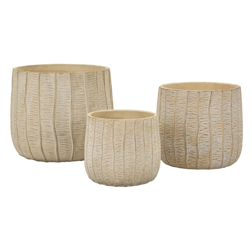 Mauro Ferretti vaas - set van 3 - 30,5x27-25x22,2-19,5x18 cm - crème
