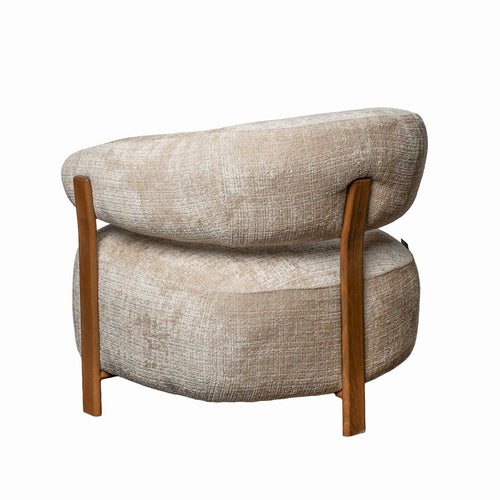 DÉJA Living Fauteuil Kalmar - Taupe/Walnoot Stof - 76x71x70cm