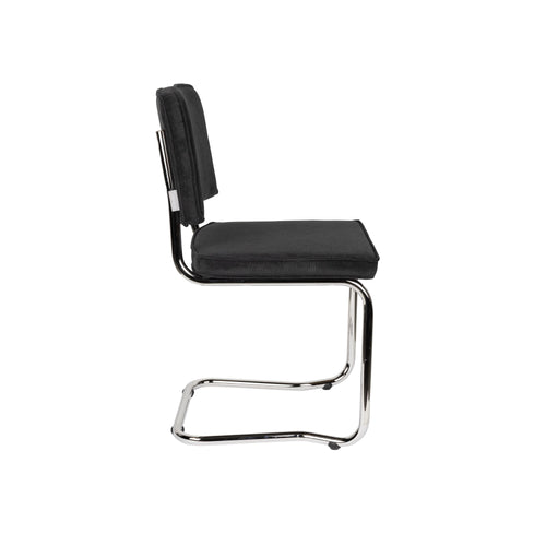 Zuiver Ridge Rib Kink Eetkamerstoelen  Zwart - Set van 2