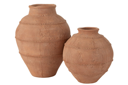 J-Line vaas Kruik Kaia - keramiek - terracotta - Ø 21 cm - vtwonen shop