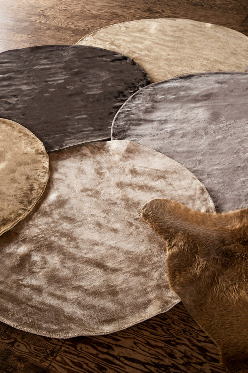 PTMD vloerkleed Flavia - taupe - 160x160x1cm