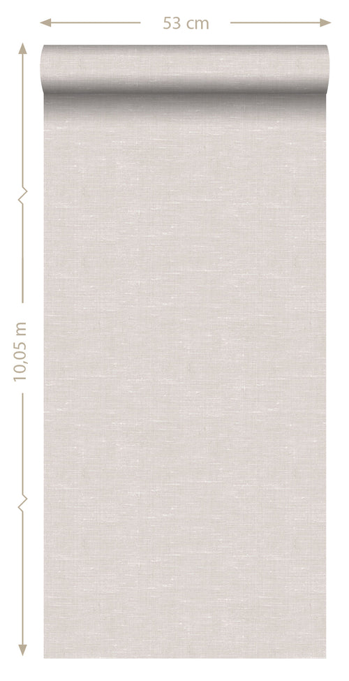 ESTAhome behang effen linnenstructuur vergrijsd bruin - 53 cm x 10.05 m - 148695