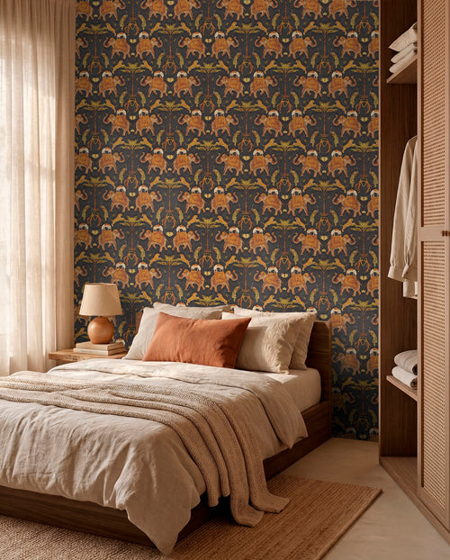 Sanders & Sanders behang olifanten bruin en donkergroen - 53 cm x 10 m - 640496