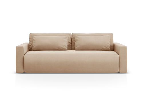Cosmopolitan Design Slaapbank met opbergdoos Belfast 3-zits, flueel amandelbeige - 105x238x84cm