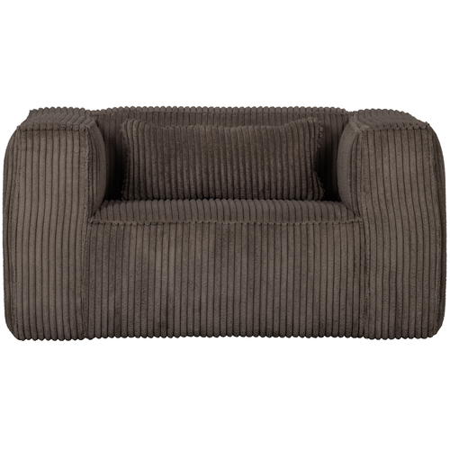 WOOOD fauteuil Bean - Grove Ribstof - Mud - 74x146x98 - vtwonen shop