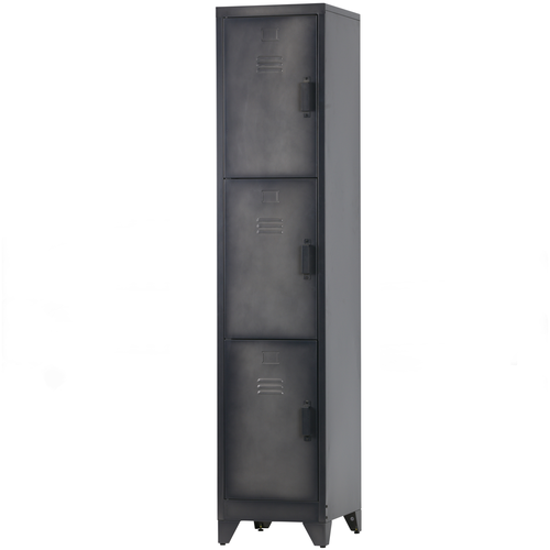 WOOOD lockerkast 3-deurs Cas - Metaal - Zwart - 180x38x45,5 - vtwonen shop