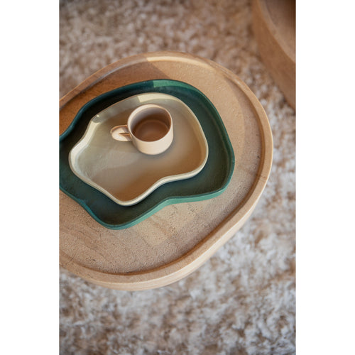 Zuiver Revolt Trays/ Plateau Organisch Groen/Ivoor -  Set of 2 - vtwonen shop