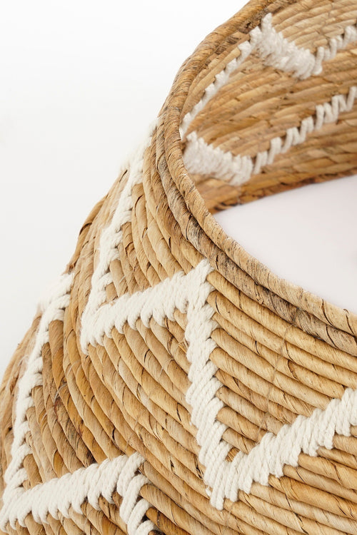 Mica Decorations Kerstboomrok - H25 x Ø50 cm - Bananenblad - Bruin, Wit