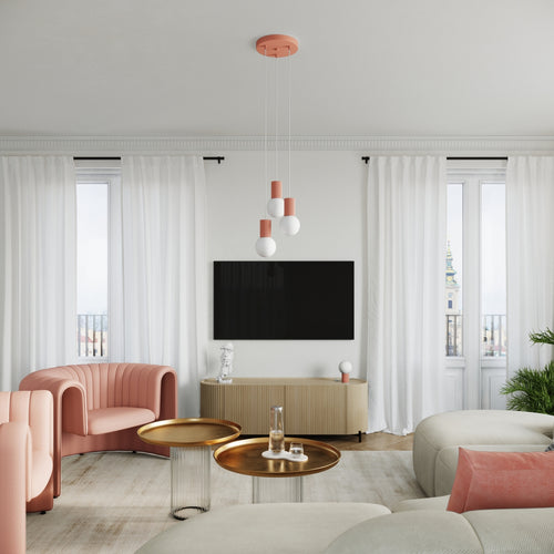 Sollux Lighting Hanglamp HALO 1 perzik - 12x12x120cm