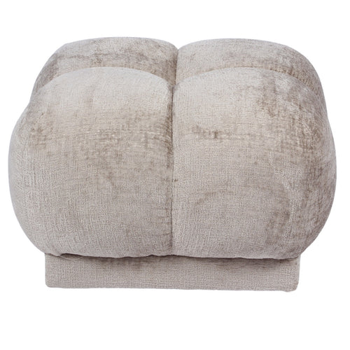 DÉJA Living Poef Timéo - Taupe - Stof - 64x64x41cm - vtwonen shop
