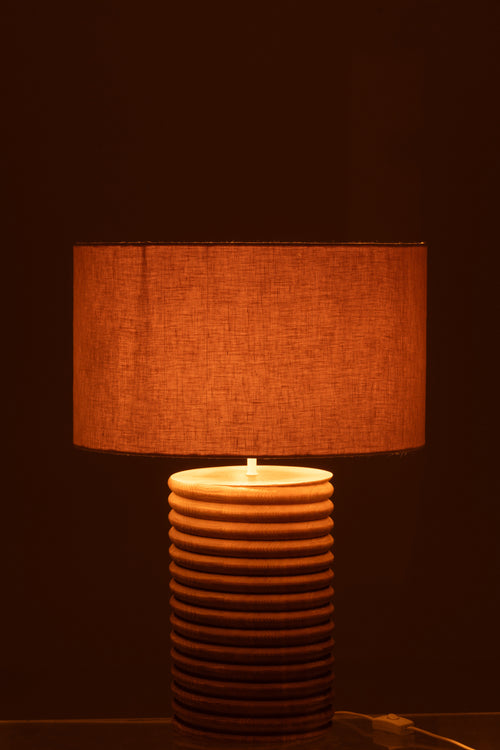 J-Line lamp Schroefdraad Wijd - hout - naturel/grijs - vtwonen shop