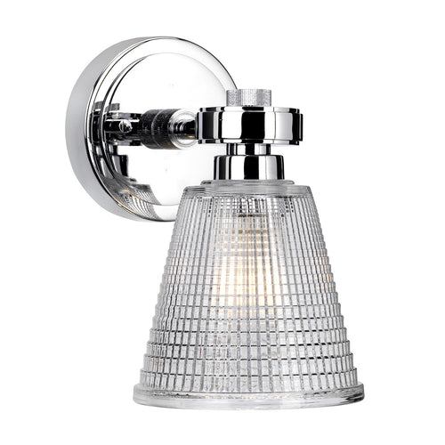 Elstead Gunnislake - 1 Lichte Wandlamp Gepolijst Chroom Glas IP44, G9